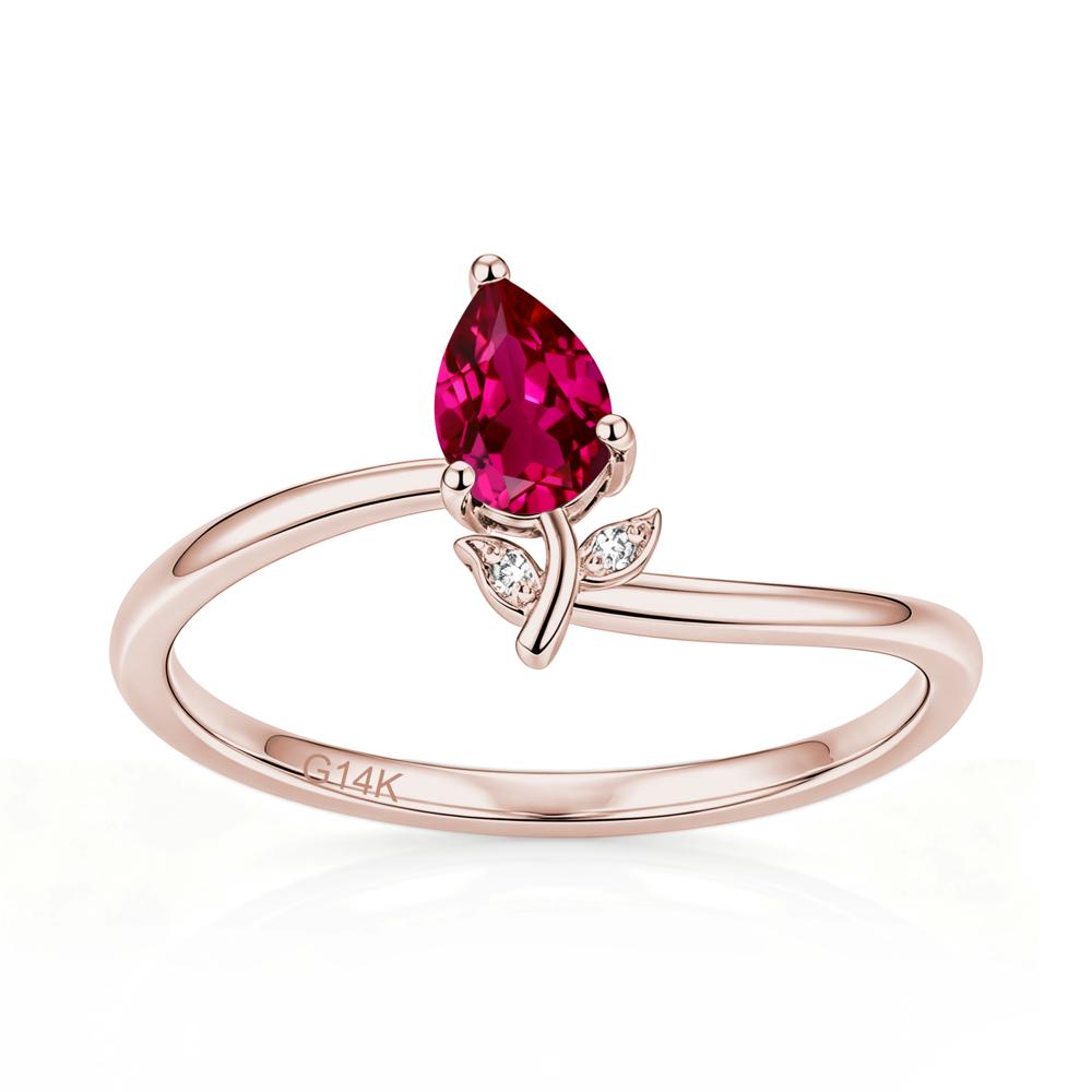Nature Inspired Pear Cut Sapphire Floral Ring - LUO Jewelry #gemstone_Ruby