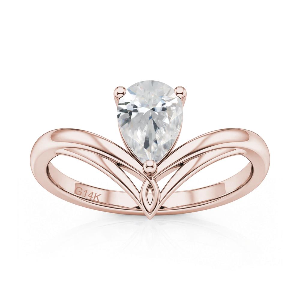 Solitaire Pear Cut Amethyst Chevron Ring - LUO Jewelry #gemstone_Cubic Zirconia