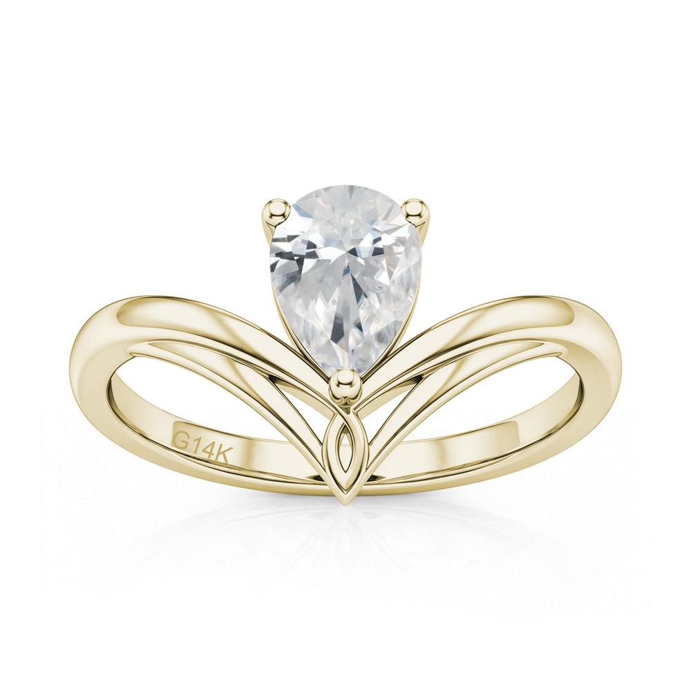 Solitaire Pear Cut Amethyst Chevron Ring - LUO Jewelry #gemstone_Cubic Zirconia