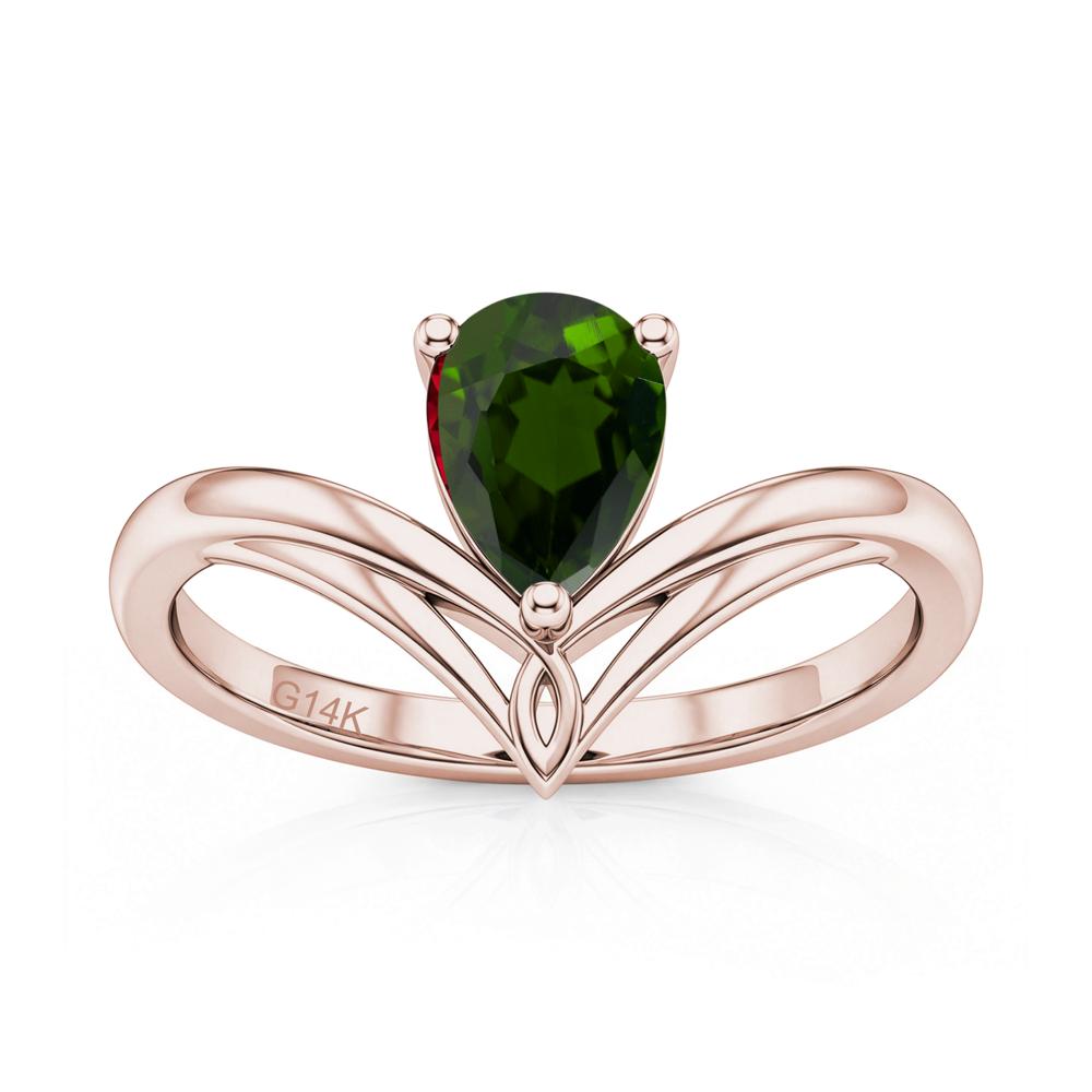 Solitaire Pear Cut Amethyst Chevron Ring - LUO Jewelry #gemstone_Diopside