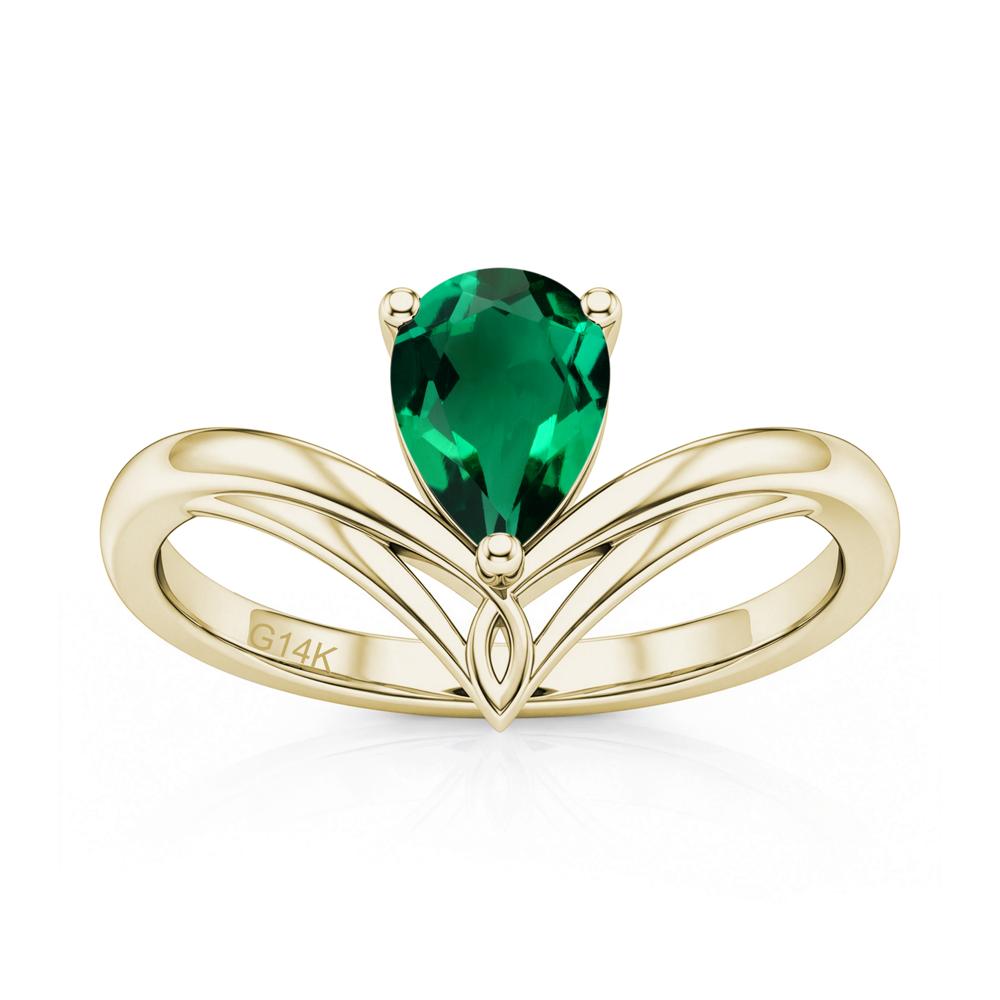 Solitaire Pear Cut Amethyst Chevron Ring - LUO Jewelry #gemstone_Emerald