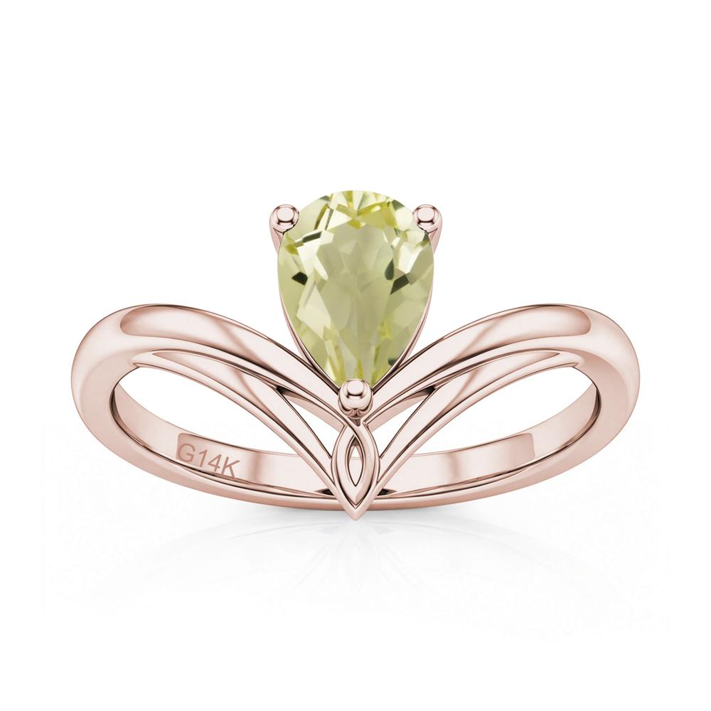 Solitaire Pear Cut Amethyst Chevron Ring - LUO Jewelry #gemstone_Lemon Quartz