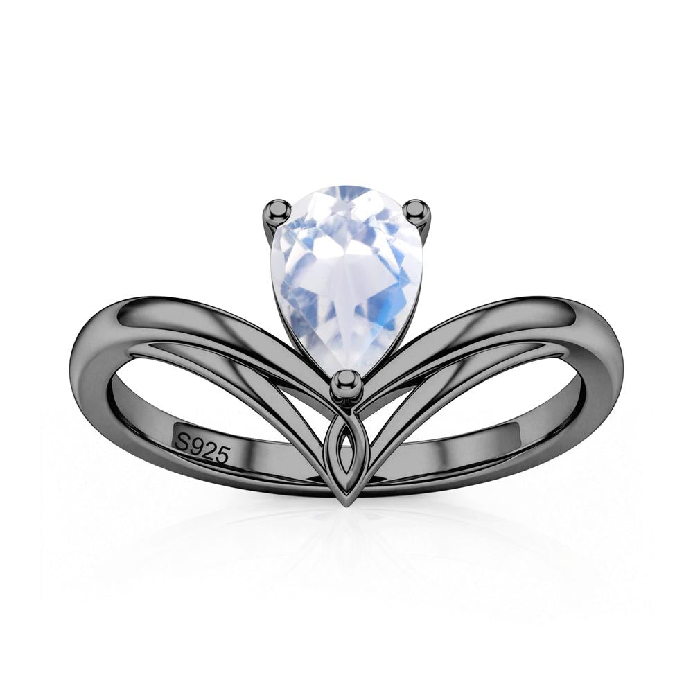 Solitaire Pear Cut Amethyst Chevron Ring - LUO Jewelry #gemstone_Moonstone