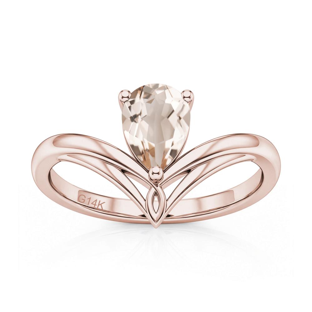 Solitaire Pear Cut Amethyst Chevron Ring - LUO Jewelry #gemstone_Morganite
