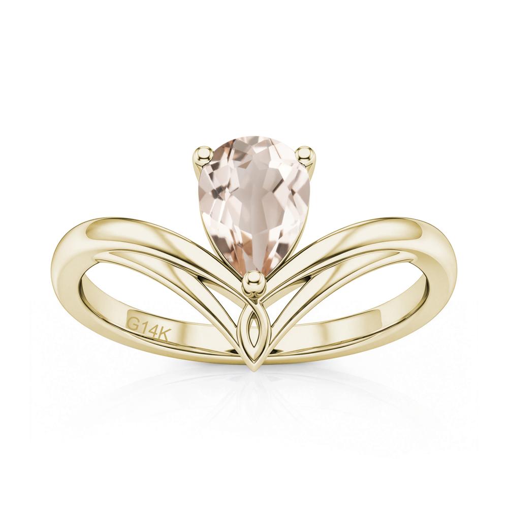 Solitaire Pear Cut Amethyst Chevron Ring - LUO Jewelry #gemstone_Morganite