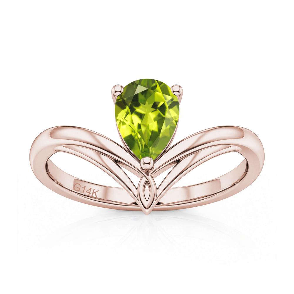 Solitaire Pear Cut Amethyst Chevron Ring - LUO Jewelry #gemstone_Peridot