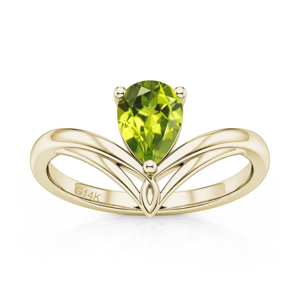 Solitaire Pear Cut Amethyst Chevron Ring - LUO Jewelry #gemstone_Peridot