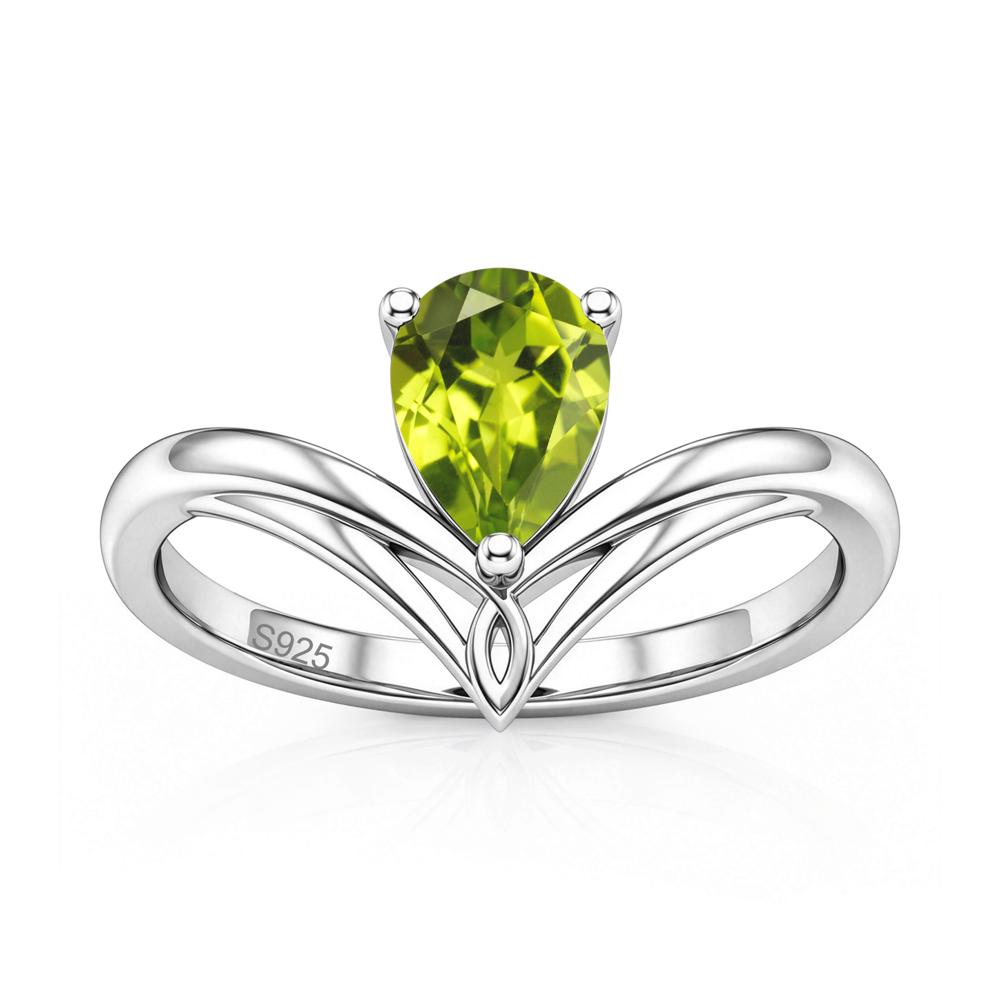Solitaire Pear Cut Amethyst Chevron Ring - LUO Jewelry #gemstone_Peridot