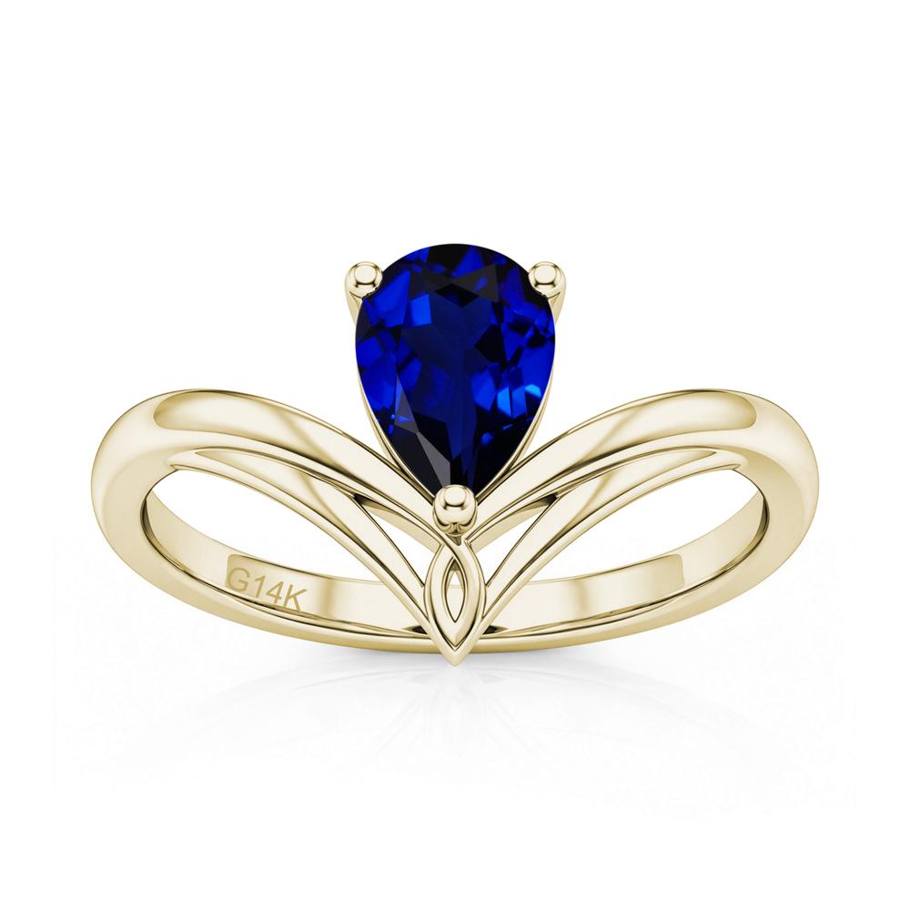 Solitaire Pear Cut Amethyst Chevron Ring - LUO Jewelry #gemstone_Sapphire