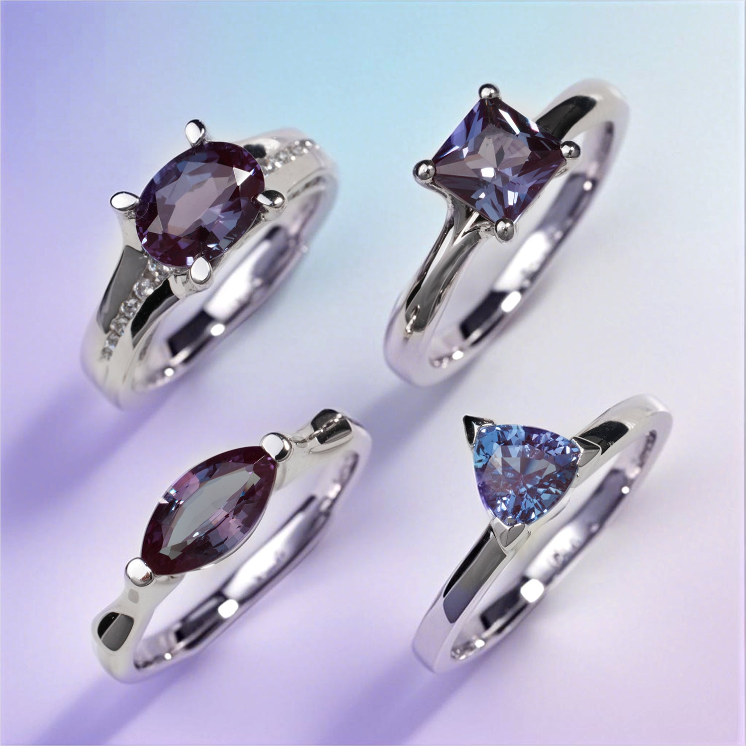Alexandrite birthstone rings
