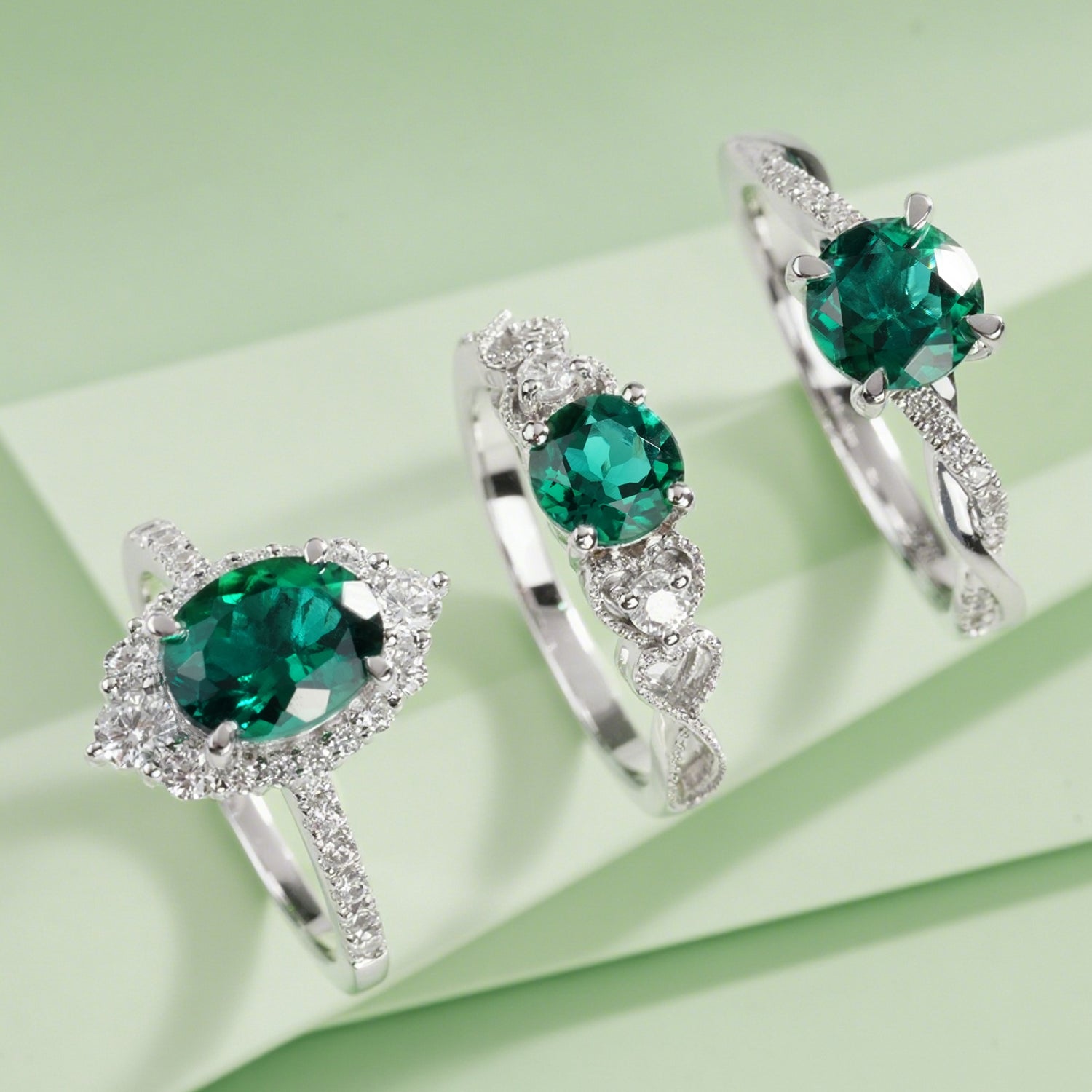 Lab Grown Emerald Rings from LUO Jewelry