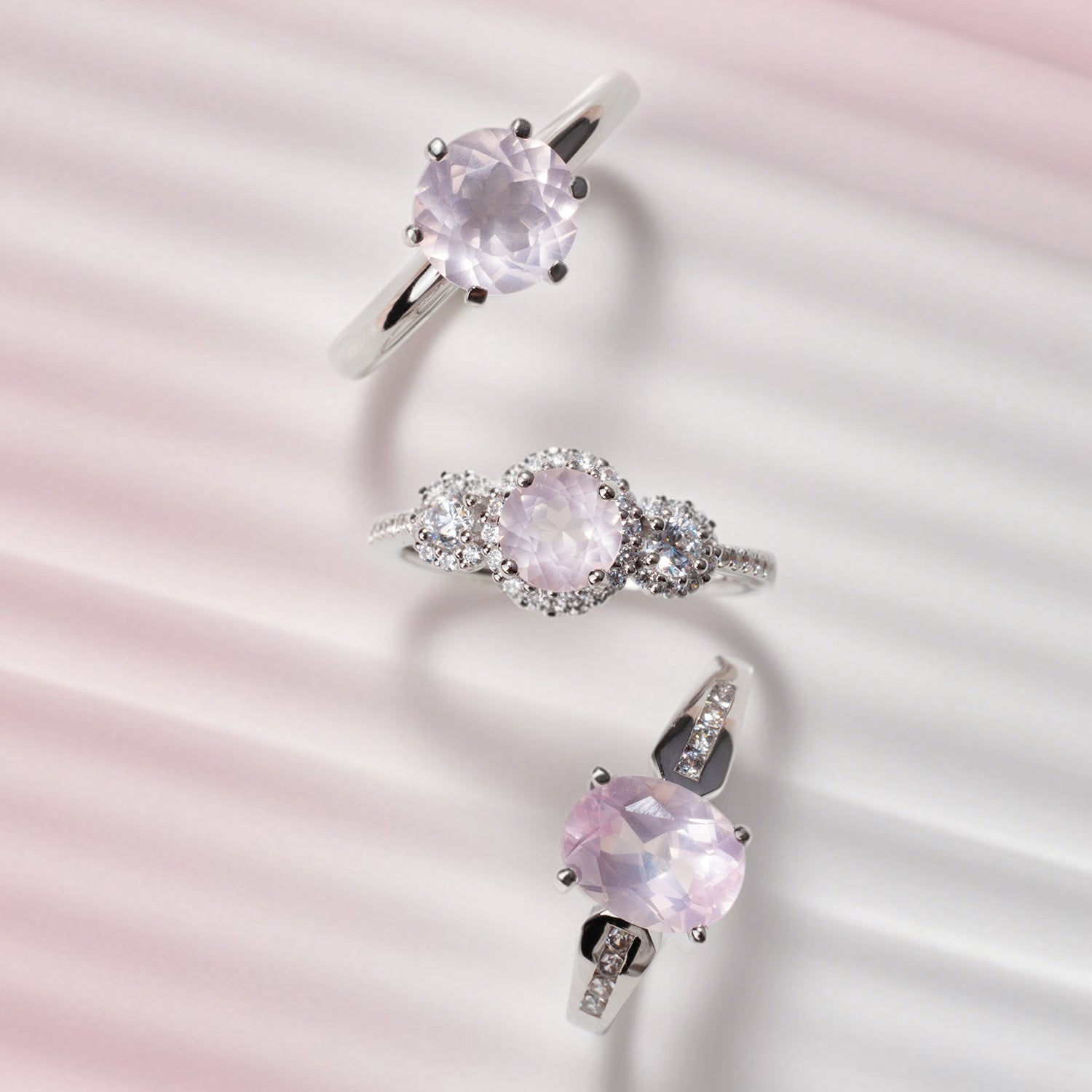 Rose quartz rings from LUO Jewelry