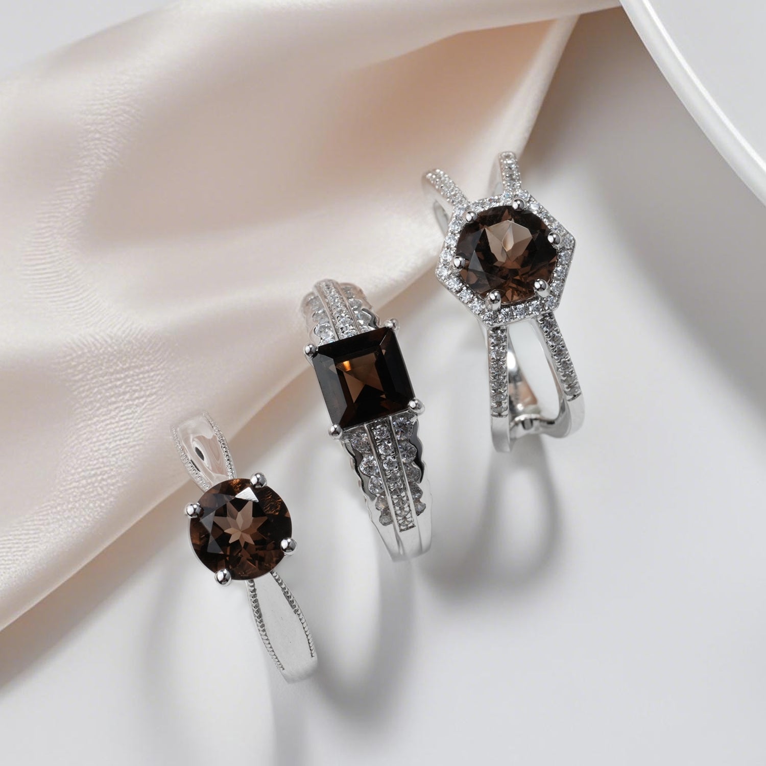 Smoky quartz rings from LUO Jewelry