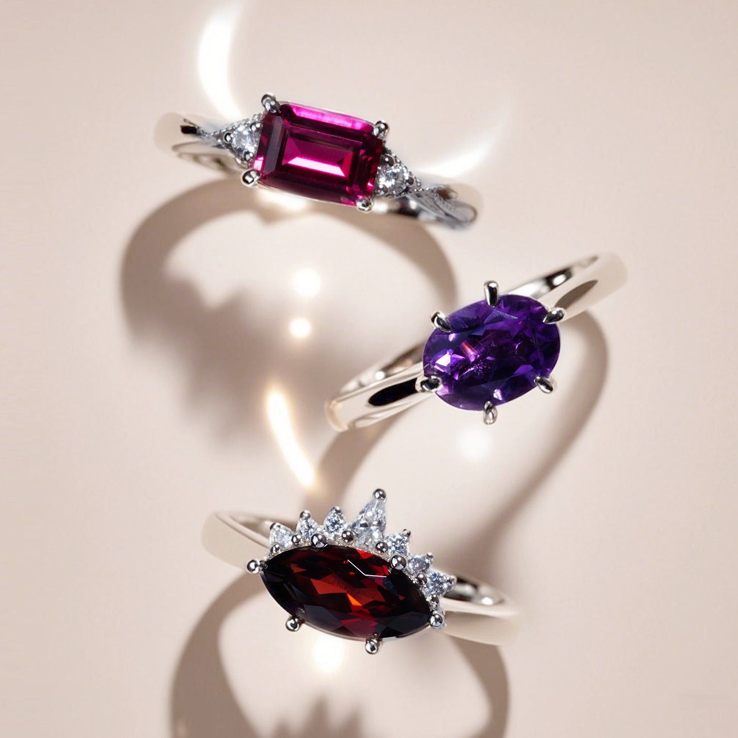 East west rings from LUO Jewelry