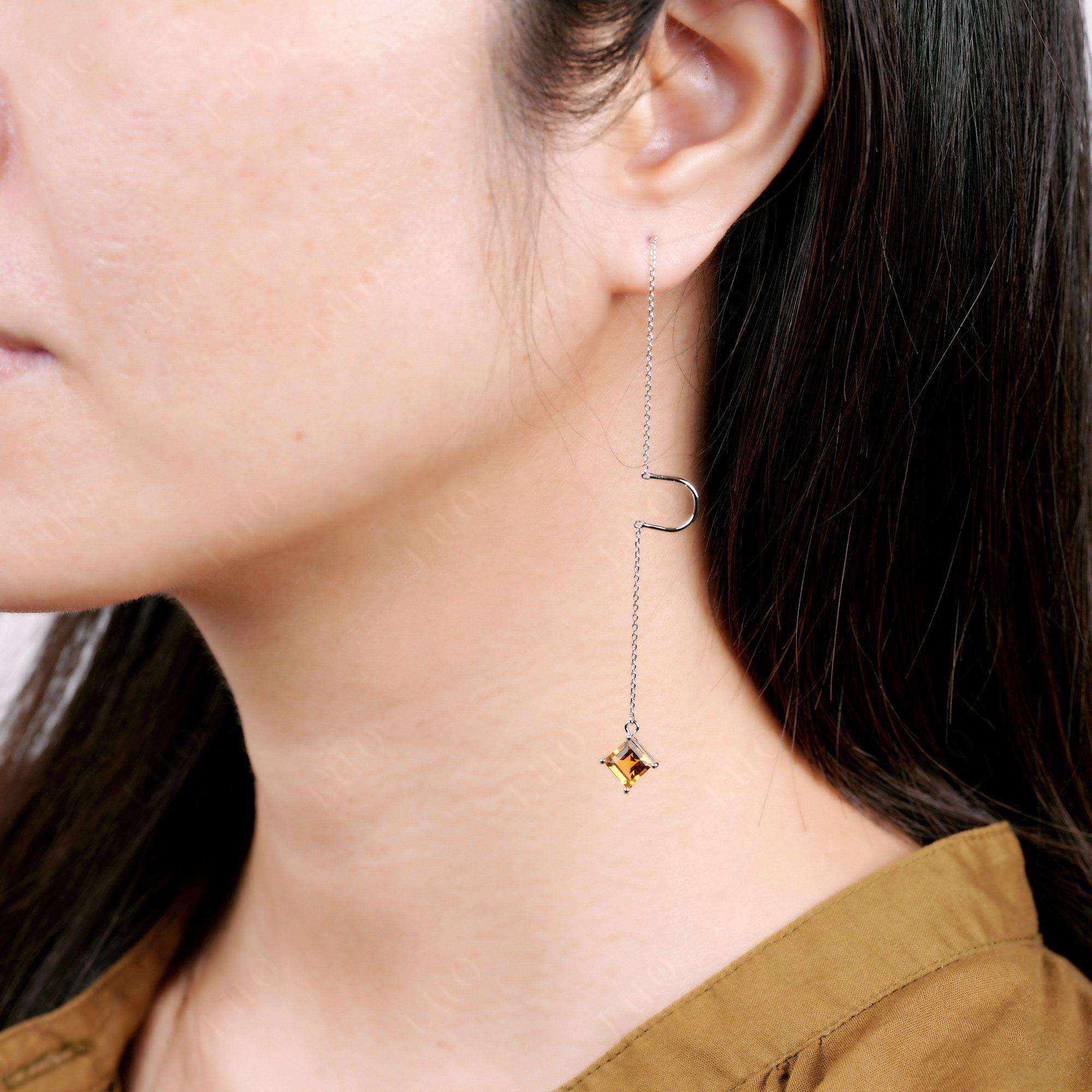 Citrine Long Dangle Earrings - LUO Jewelry