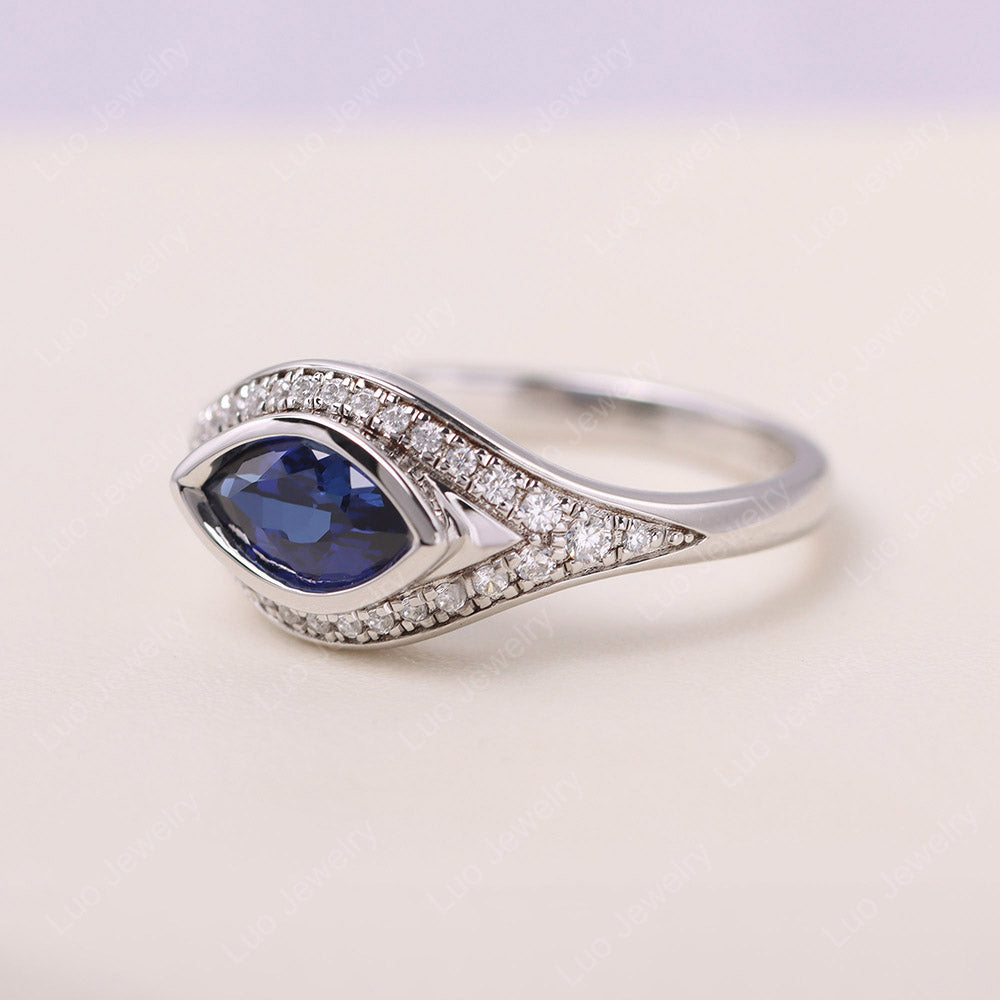 Evil Eye Bezel Set Sapphire Ring