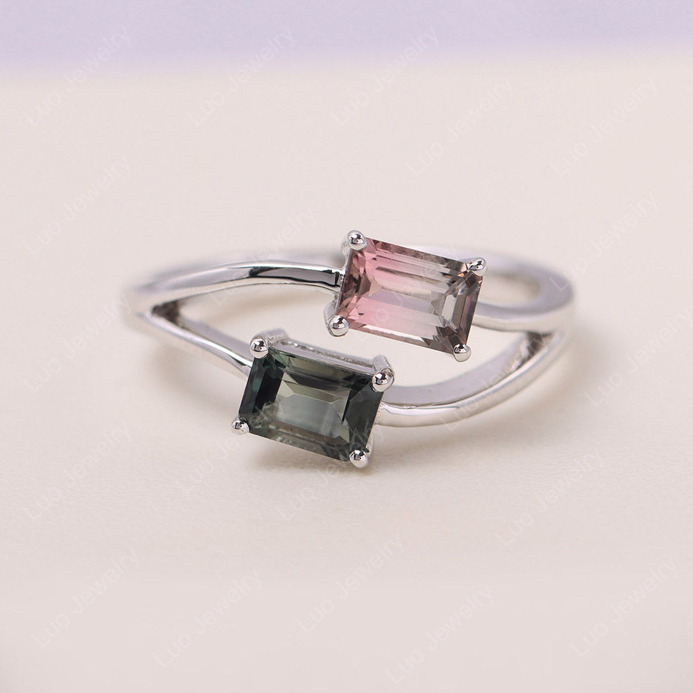 Parallel Lines Toi et Moi Tourmaline Ring