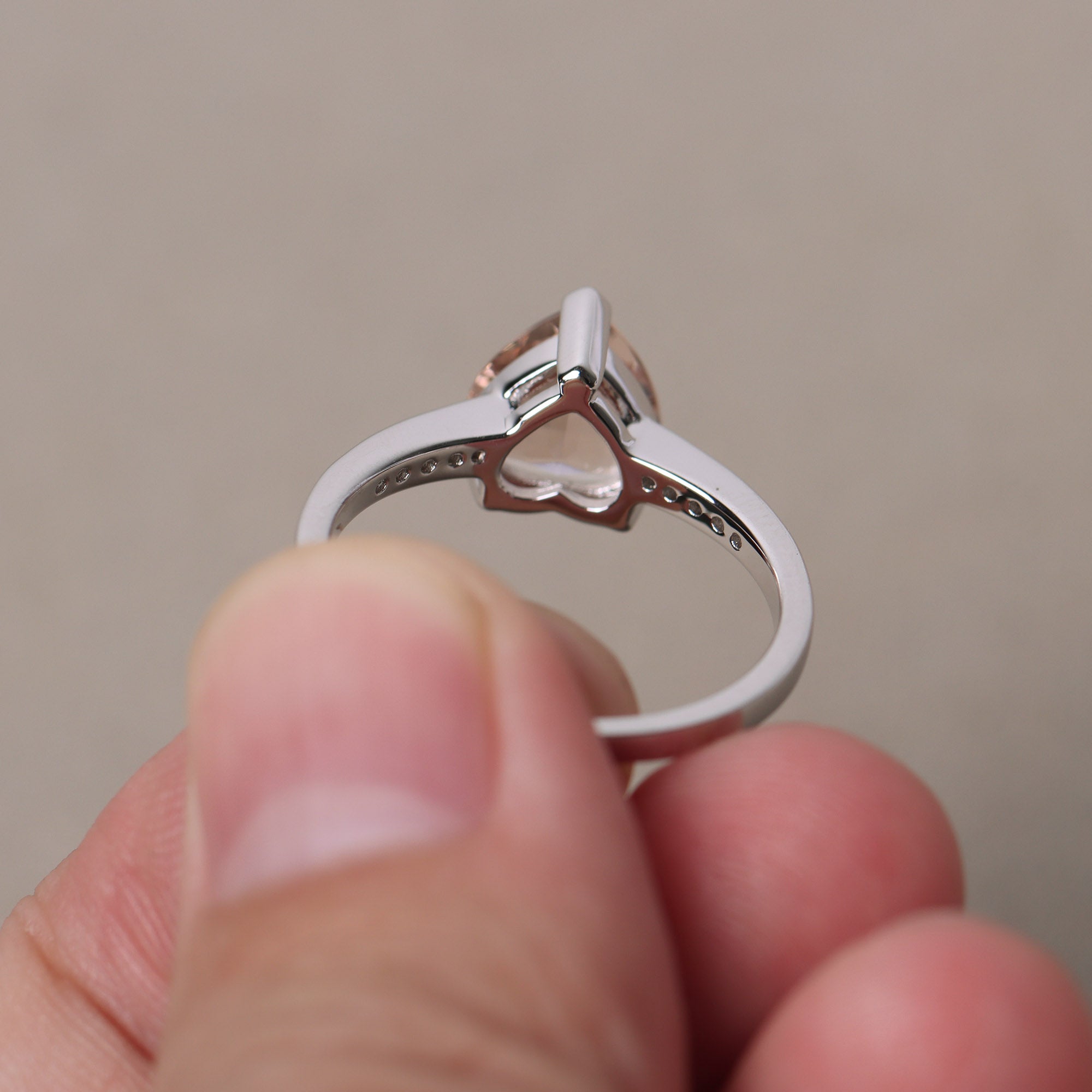 Hear Cut Morganite Engagement Ring