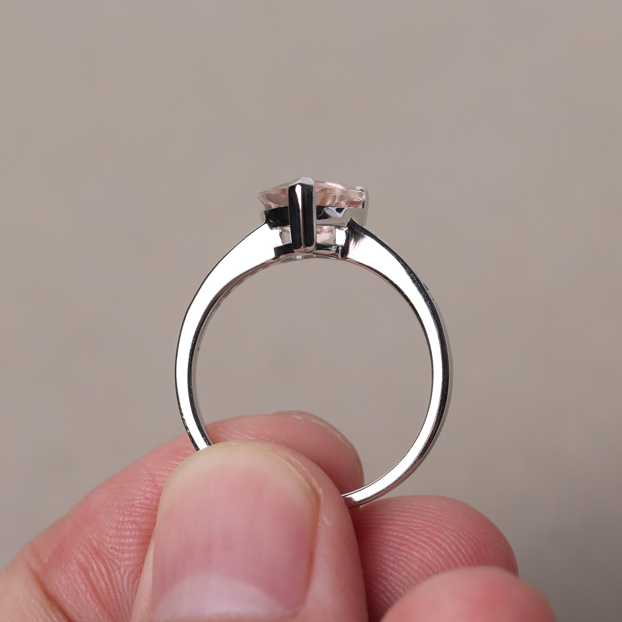 Hear Cut Morganite Engagement Ring