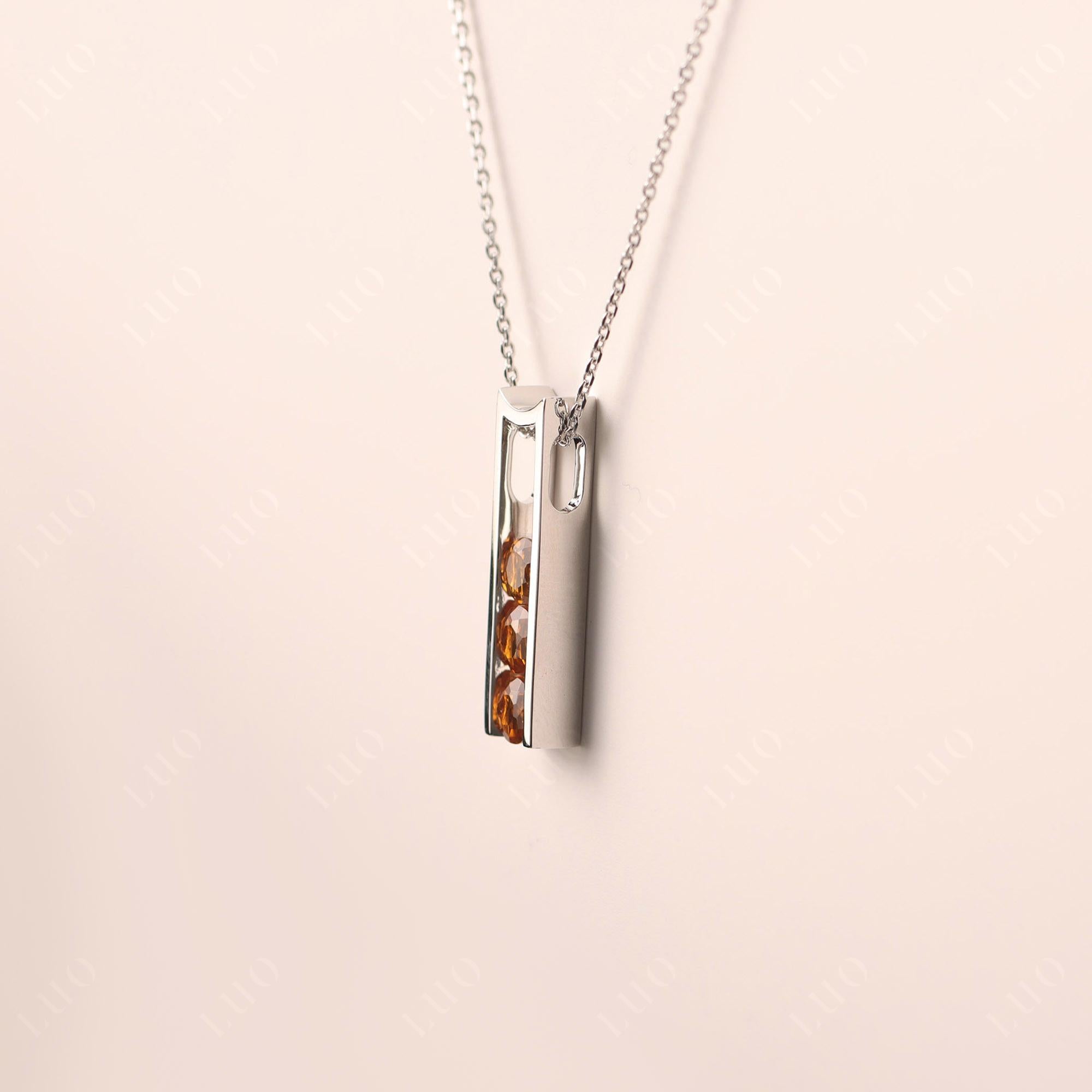 Citrine 3 Stones Mothers Necklace