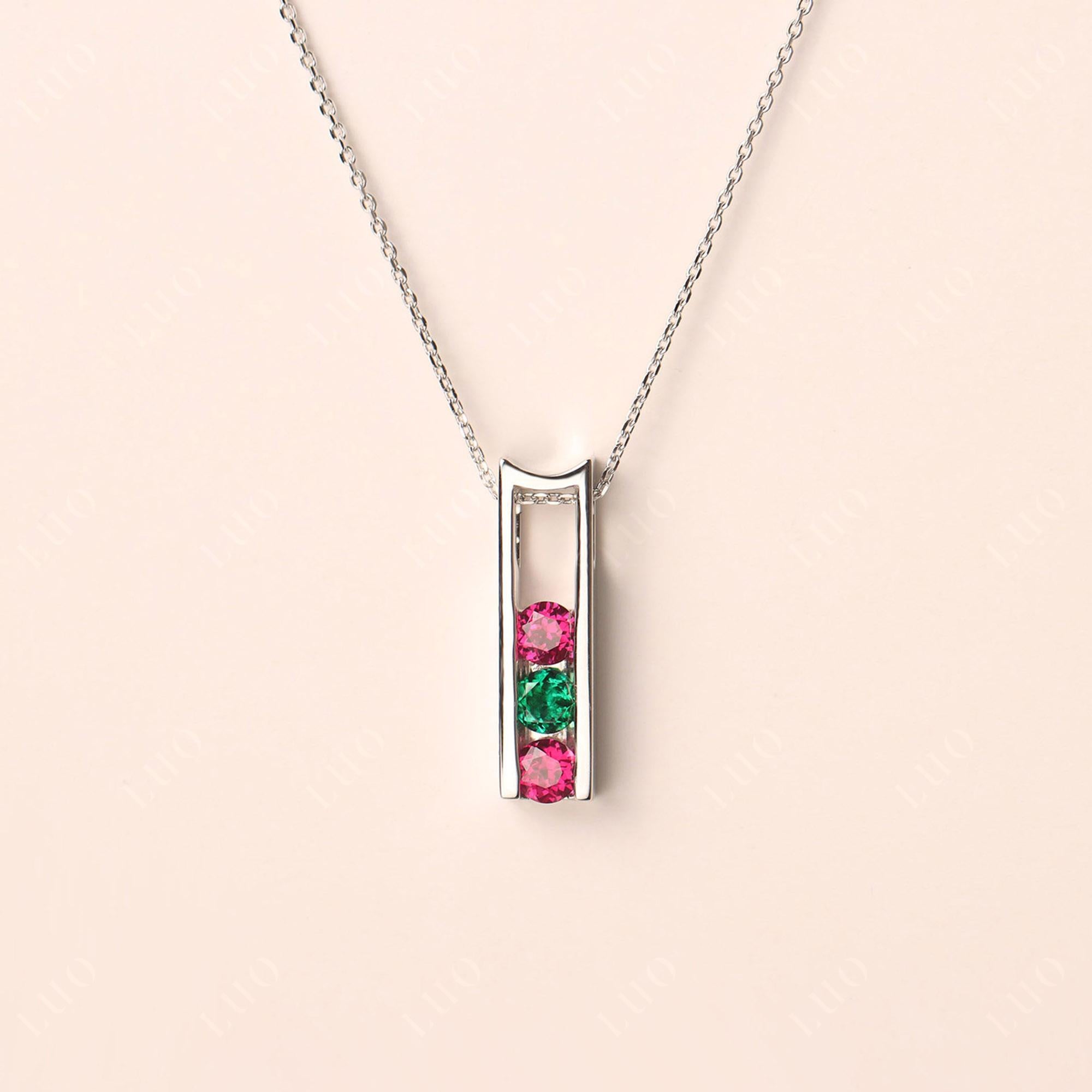 Ruby and Emerald Necklace - LUO Jewelry