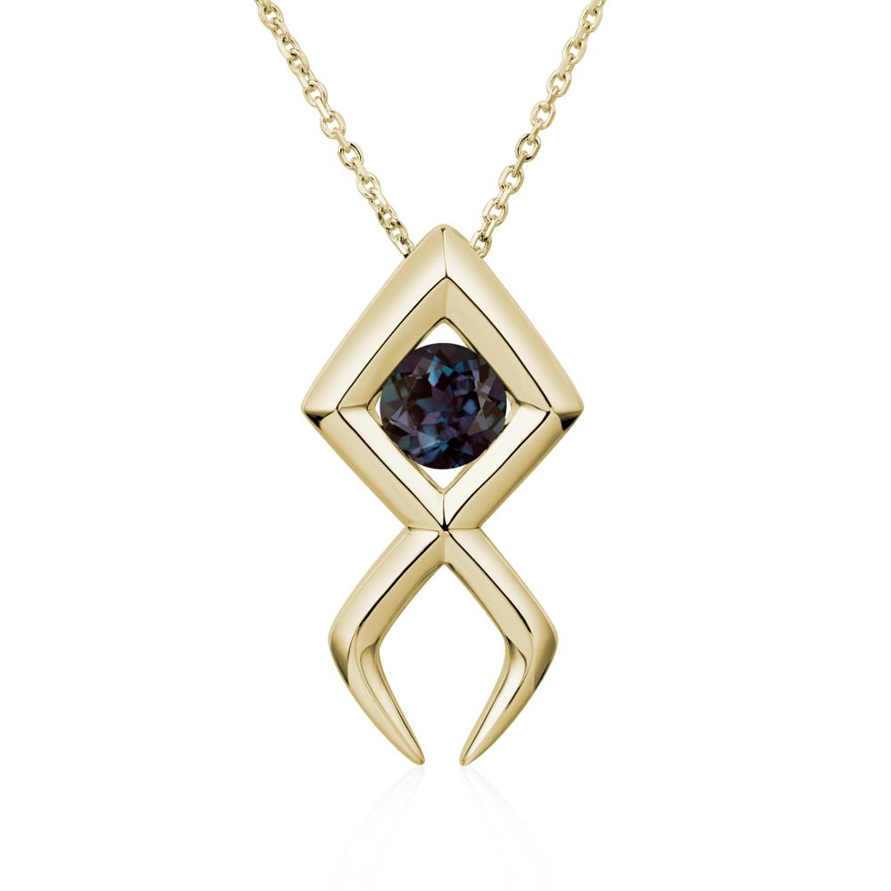 Jesus Fish Alexandrite Necklace - LUO Jewelry #metal_14k yellow gold