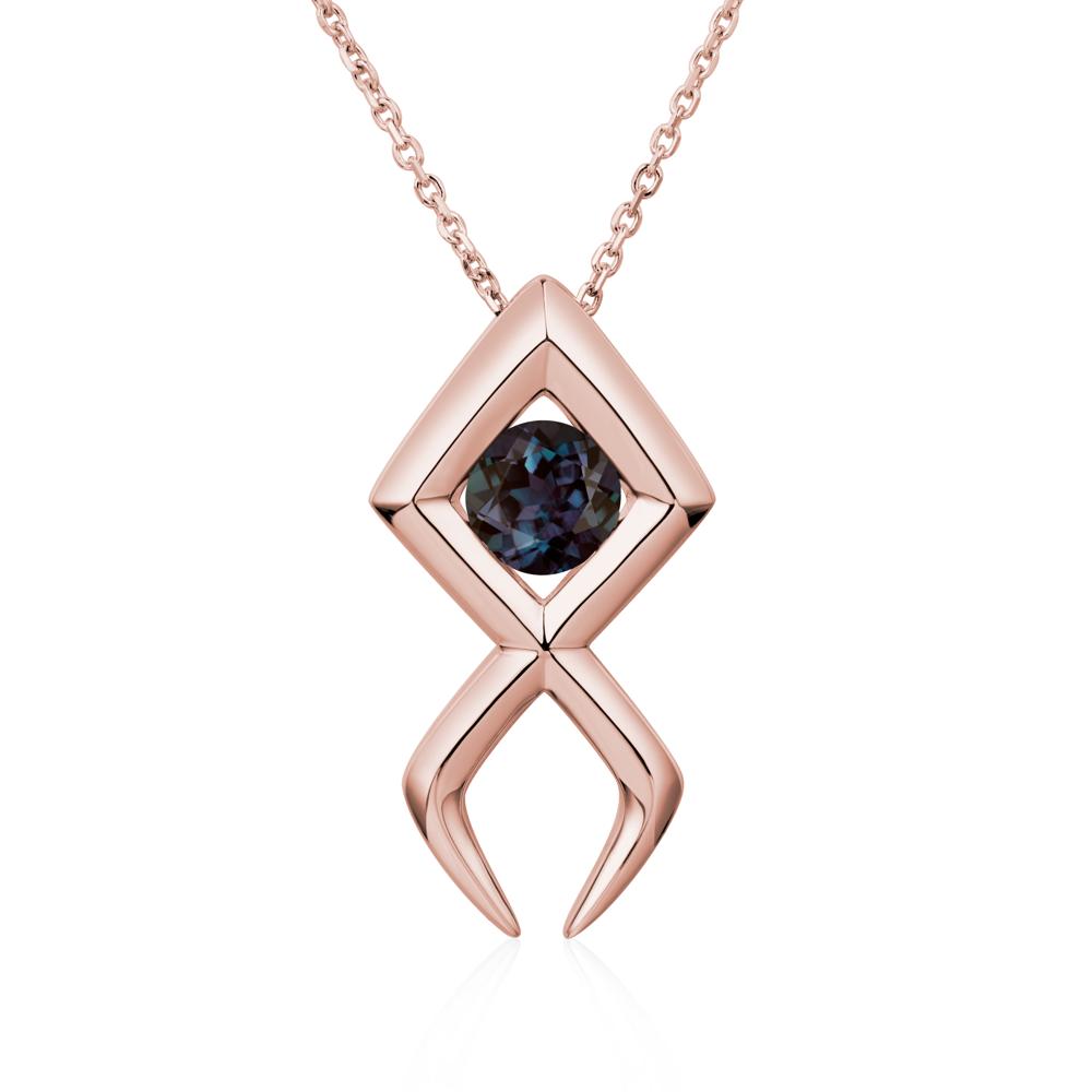 Jesus Fish Alexandrite Necklace - LUO Jewelry #metal_18k rose gold