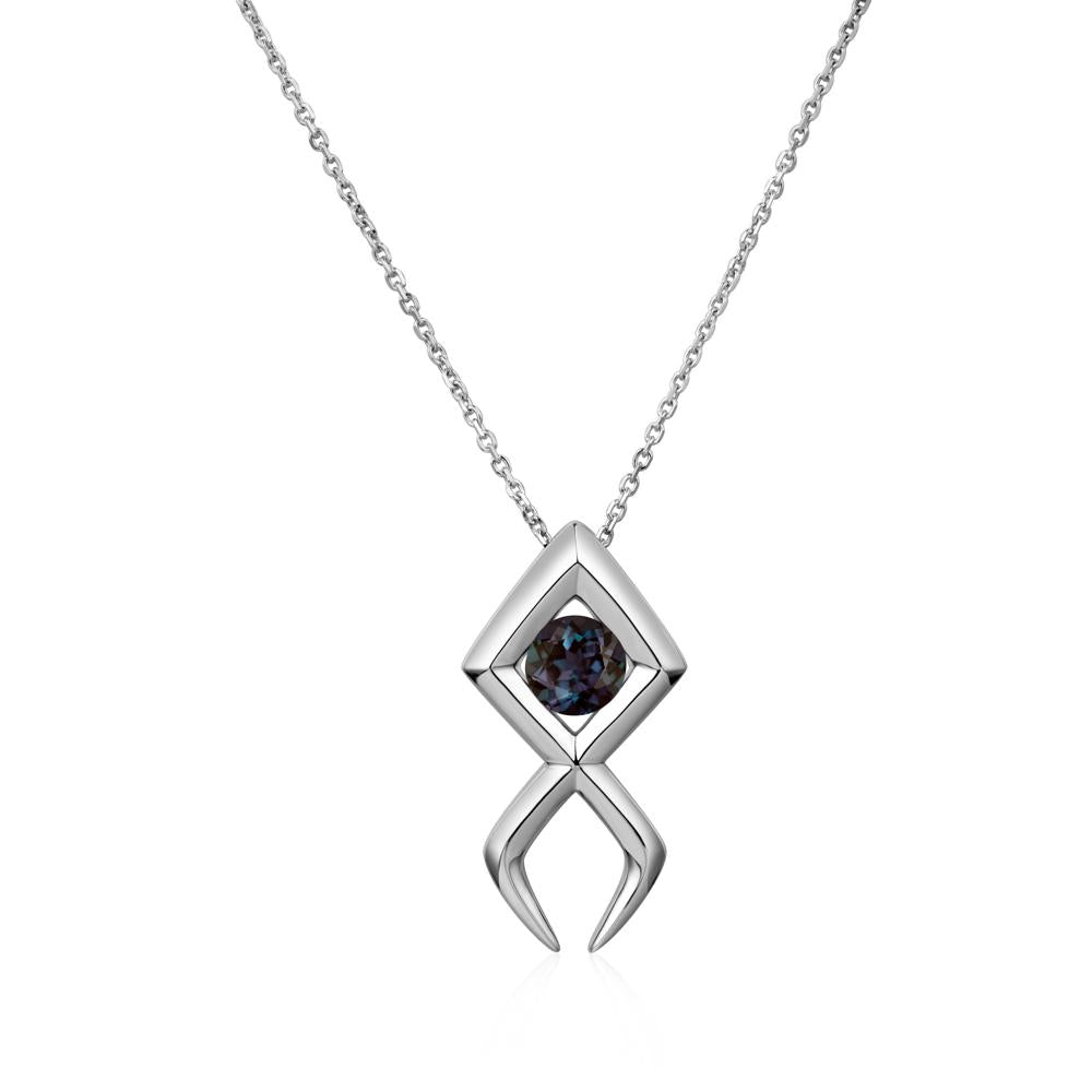 Jesus Fish Alexandrite Necklace | LUO Jewelry #metal_18k white gold