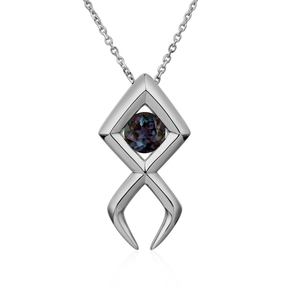 Jesus Fish Alexandrite Necklace - LUO Jewelry #metal_platinum