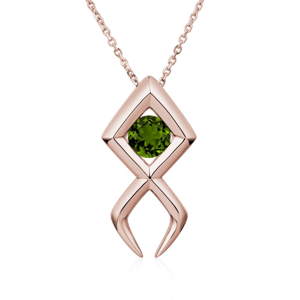 Jesus Fish Diopside Necklace - LUO Jewelry #metal_14k rose gold