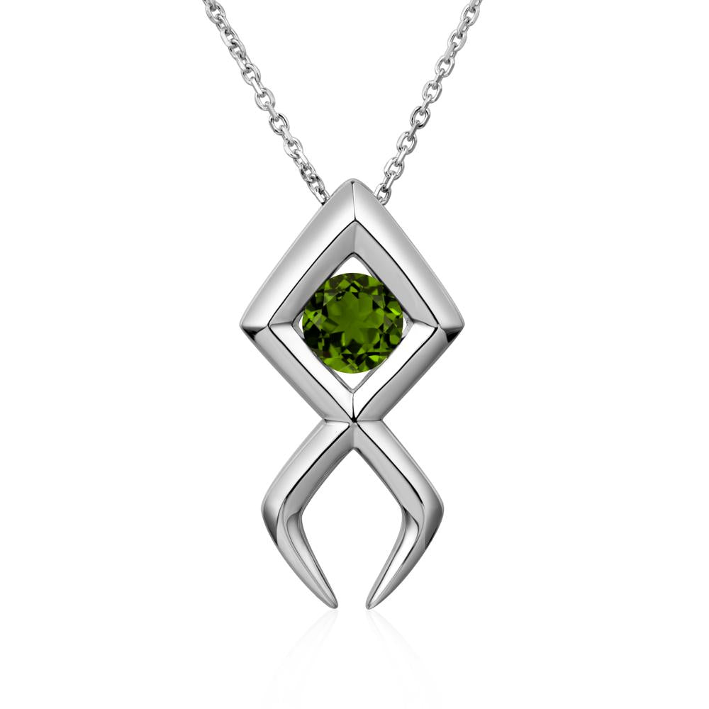 Jesus Fish Diopside Necklace - LUO Jewelry #metal_14k white gold