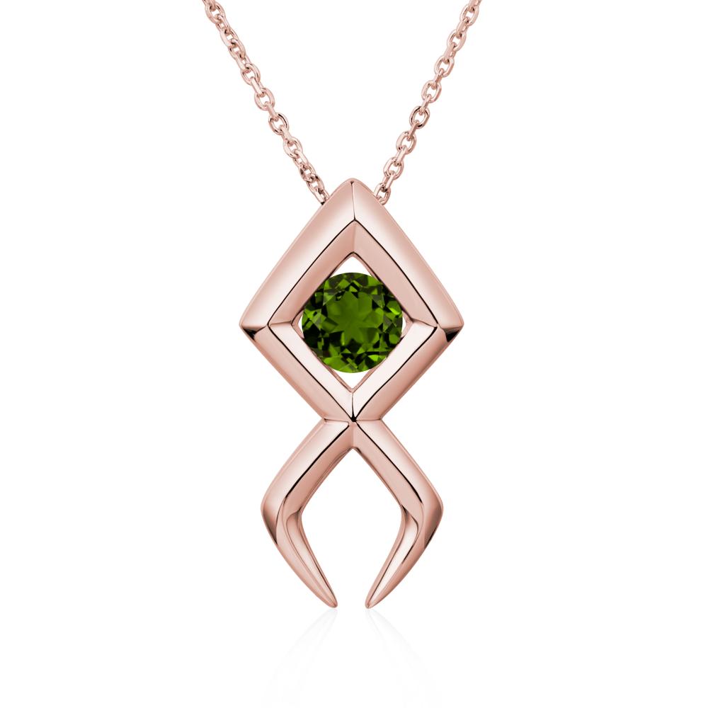 Jesus Fish Diopside Necklace - LUO Jewelry #metal_18k rose gold