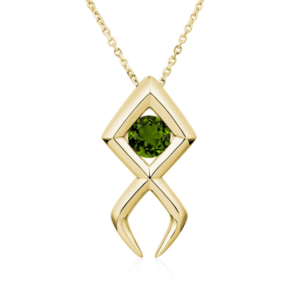 Jesus Fish Diopside Necklace - LUO Jewelry #metal_18k yellow gold