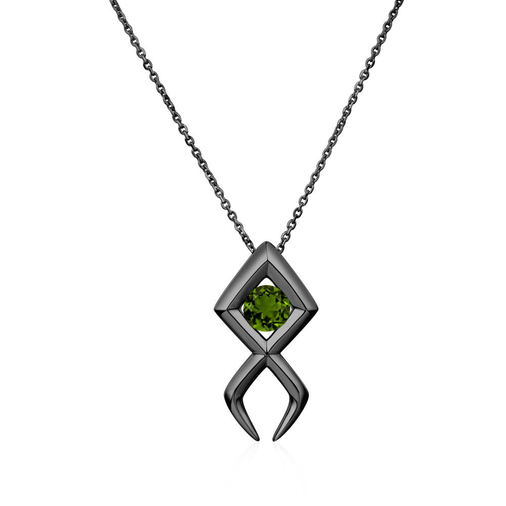 Jesus Fish Diopside Necklace | LUO Jewelry #metal_black finish sterling silver