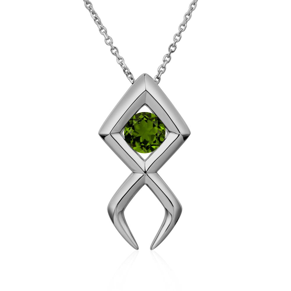 Jesus Fish Diopside Necklace - LUO Jewelry #metal_platinum