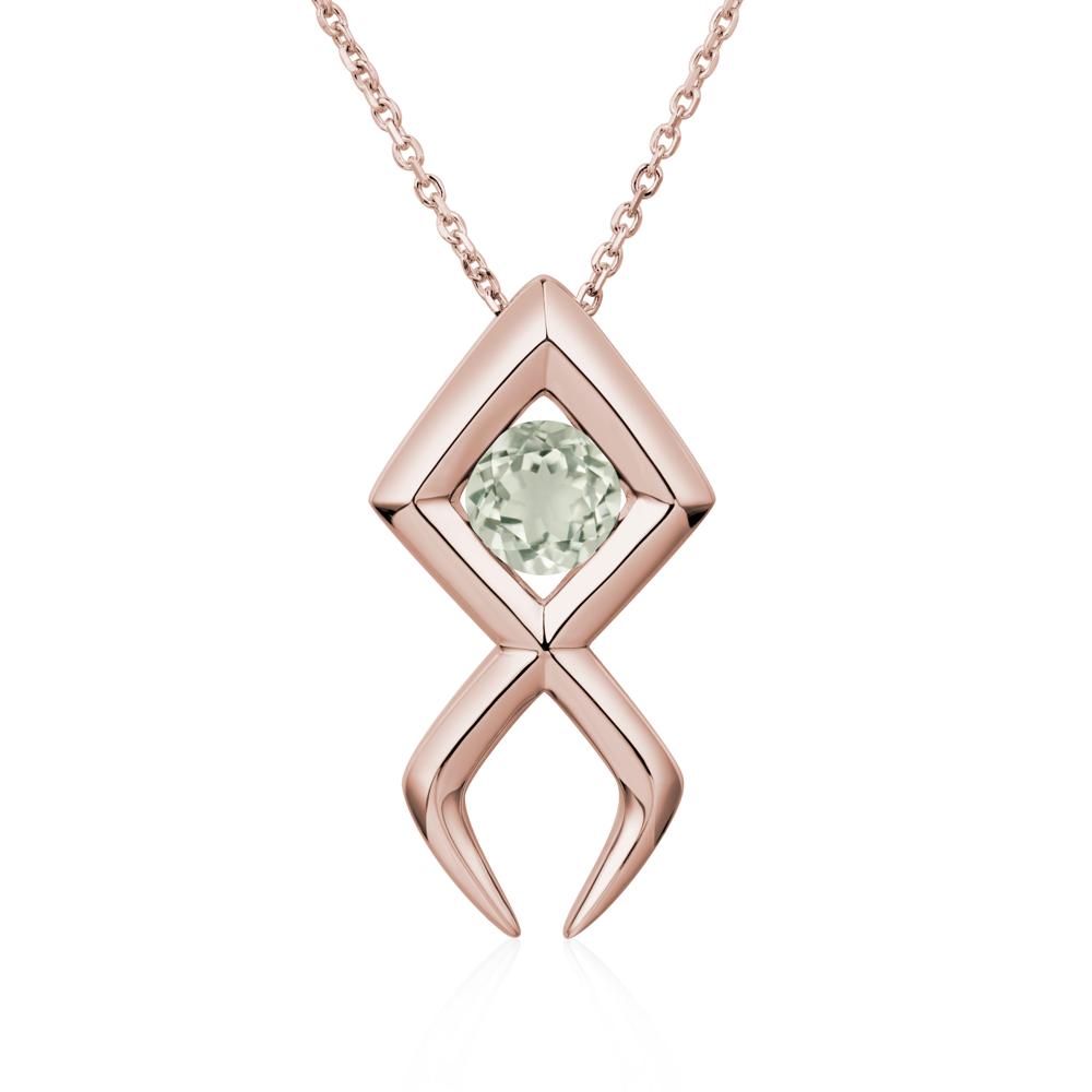 Jesus Fish Green Amethyst Necklace - LUO Jewelry #metal_14k rose gold