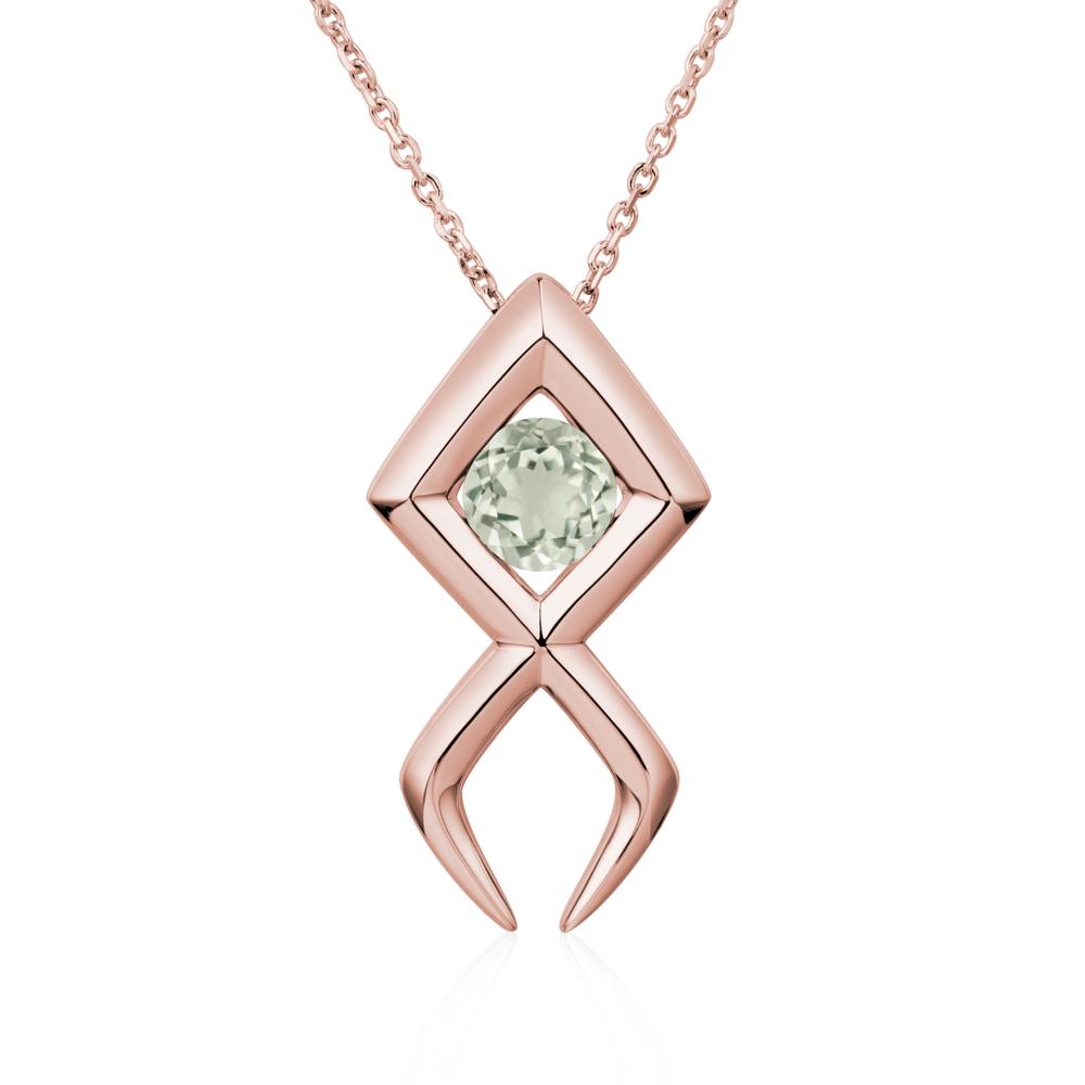 Jesus Fish Green Amethyst Necklace - LUO Jewelry #metal_18k rose gold