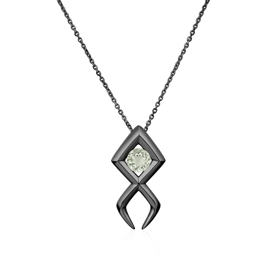 Jesus Fish Green Amethyst Necklace | LUO Jewelry #metal_black finish sterling silver