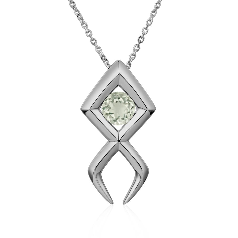 Jesus Fish Green Amethyst Necklace - LUO Jewelry #metal_platinum