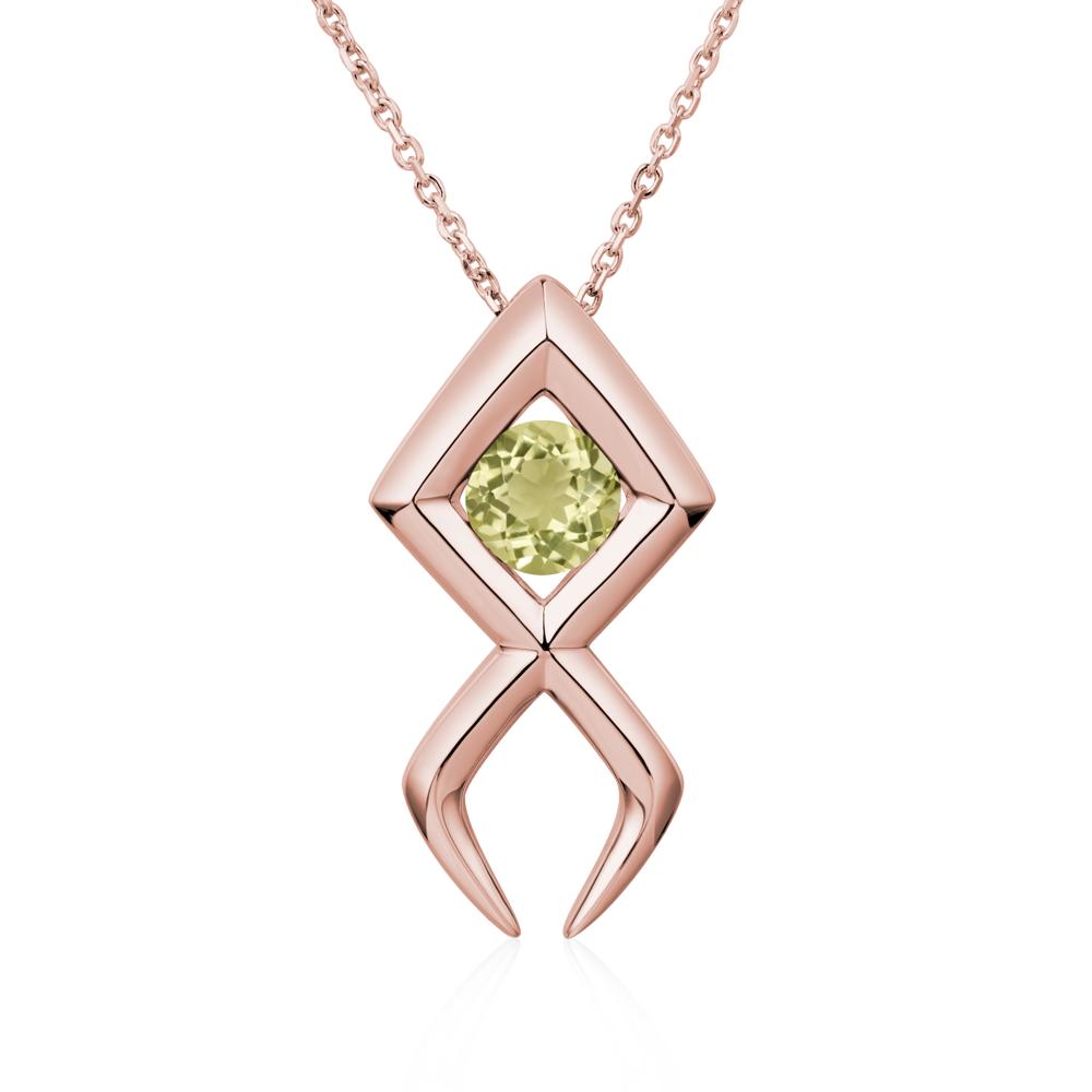 Jesus Fish Lemon Quartz Necklace - LUO Jewelry #metal_18k rose gold
