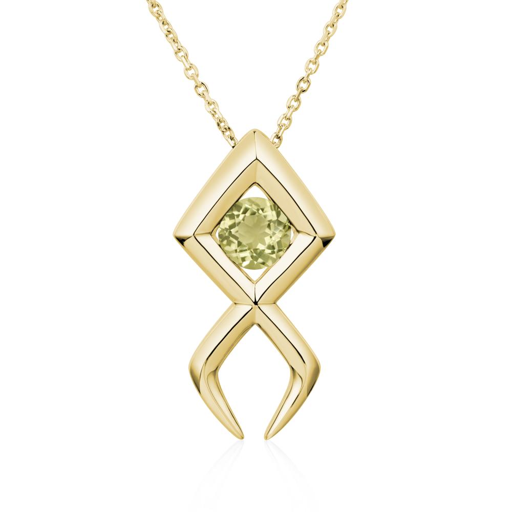 Jesus Fish Lemon Quartz Necklace - LUO Jewelry #metal_18k yellow gold