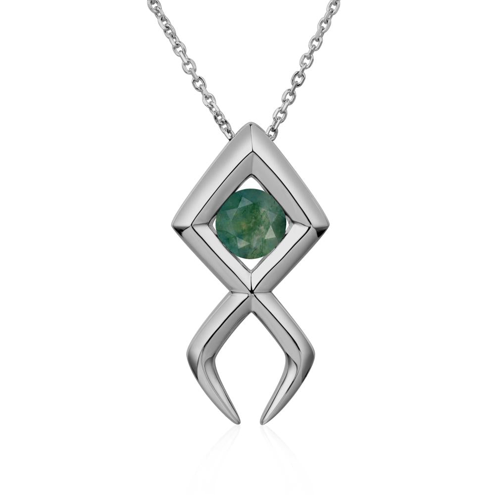 Jesus Fish Moss Agate Necklace | LUO Jewelry #metal_platinum