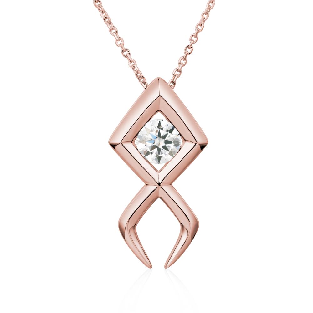 Jesus Fish Moissanite Necklace | LUO Jewelry #metal_18k rose gold