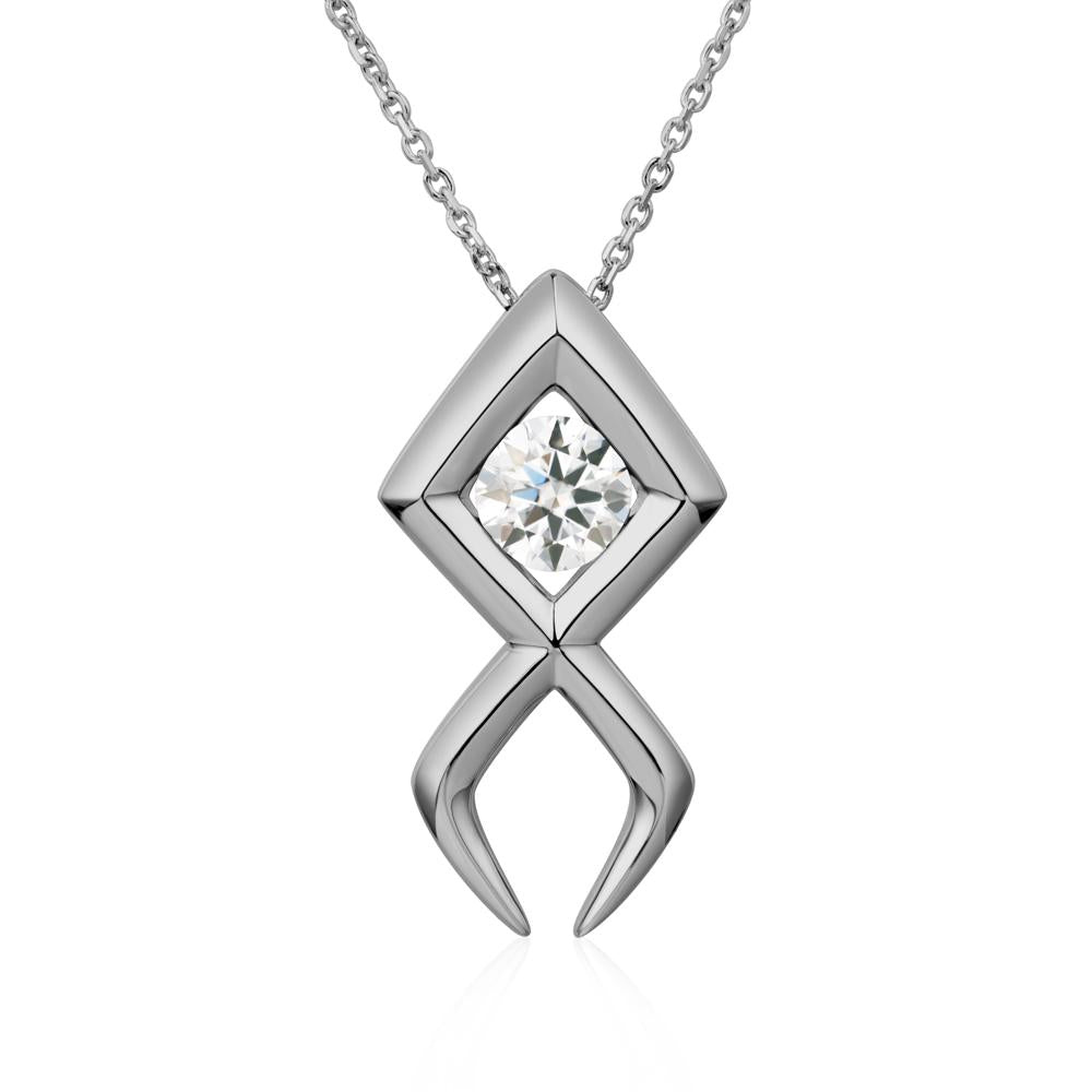 Jesus Fish Moissanite Necklace | LUO Jewelry #metal_platinum