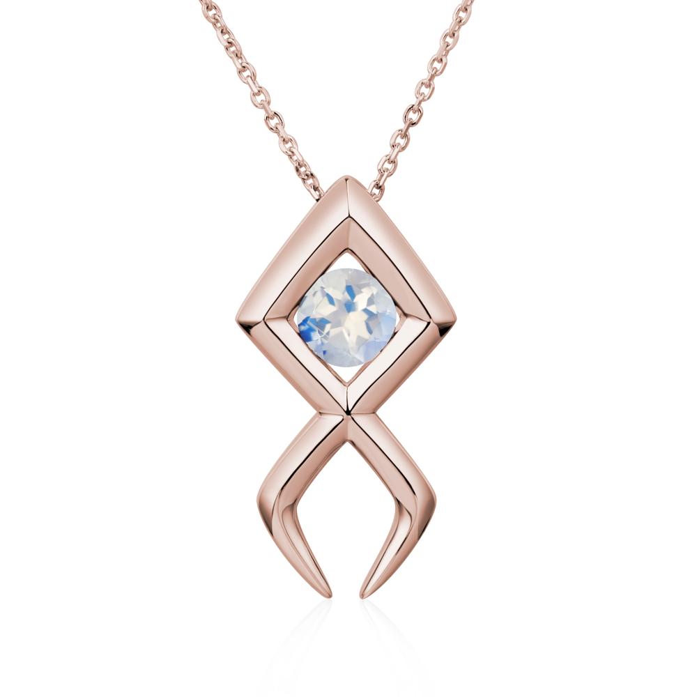Jesus Fish Moonstone Necklace - LUO Jewelry #metal_14k rose gold