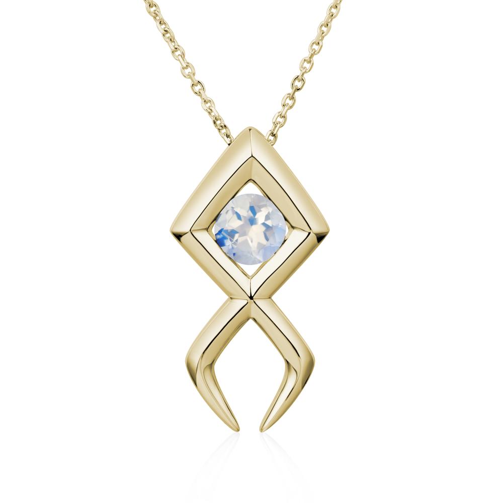 Jesus Fish Moonstone Necklace - LUO Jewelry #metal_14k yellow gold