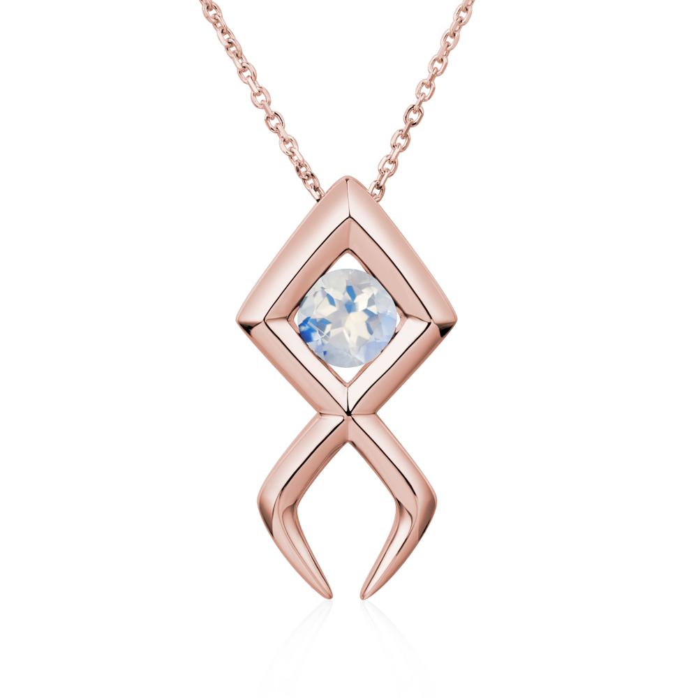 Jesus Fish Moonstone Necklace - LUO Jewelry #metal_18k rose gold