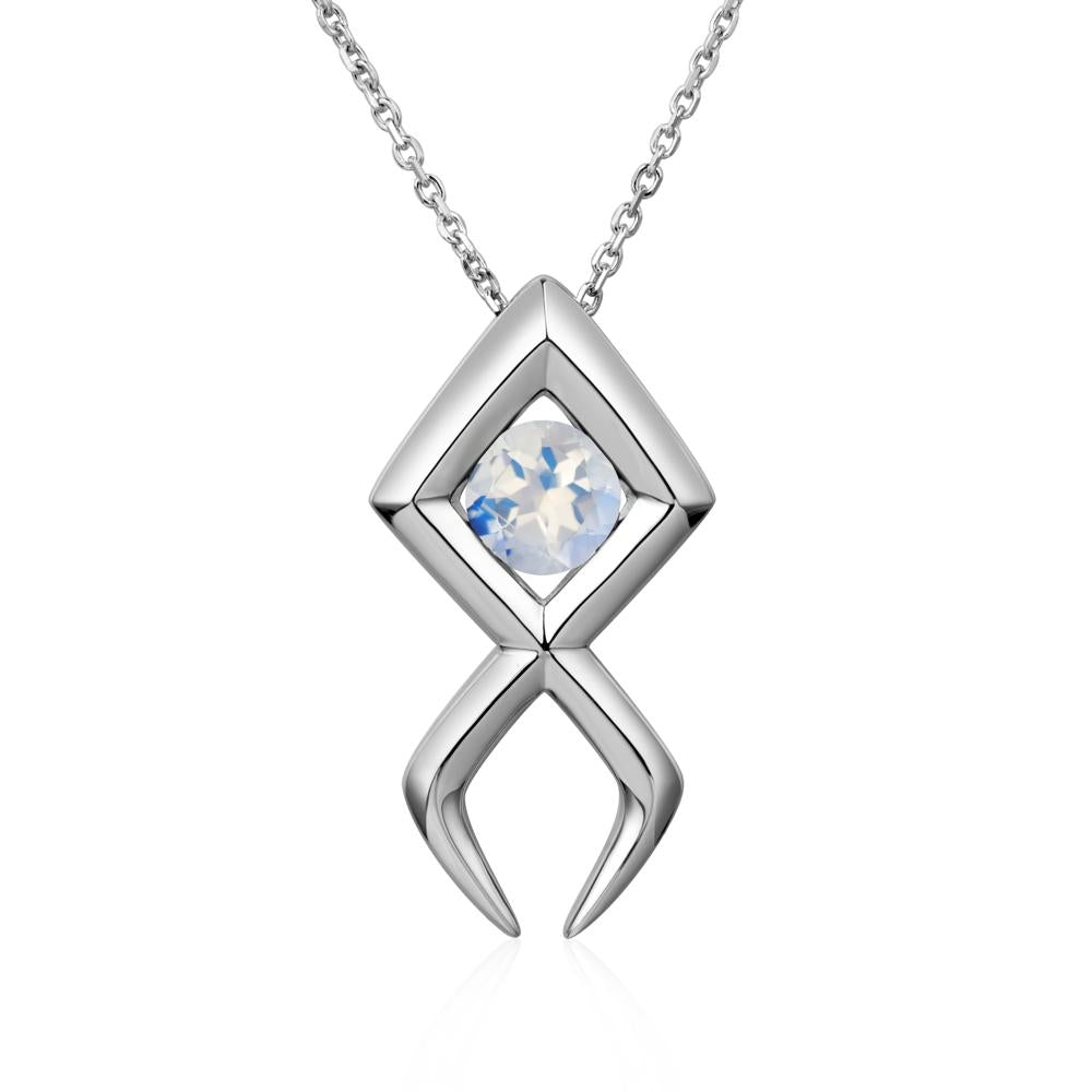 Jesus Fish Moonstone Necklace - LUO Jewelry #metal_18k white gold