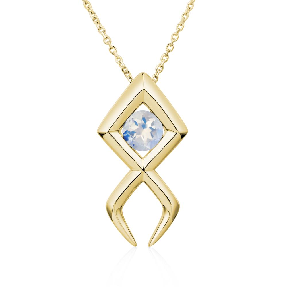 Jesus Fish Moonstone Necklace - LUO Jewelry #metal_18k yellow gold