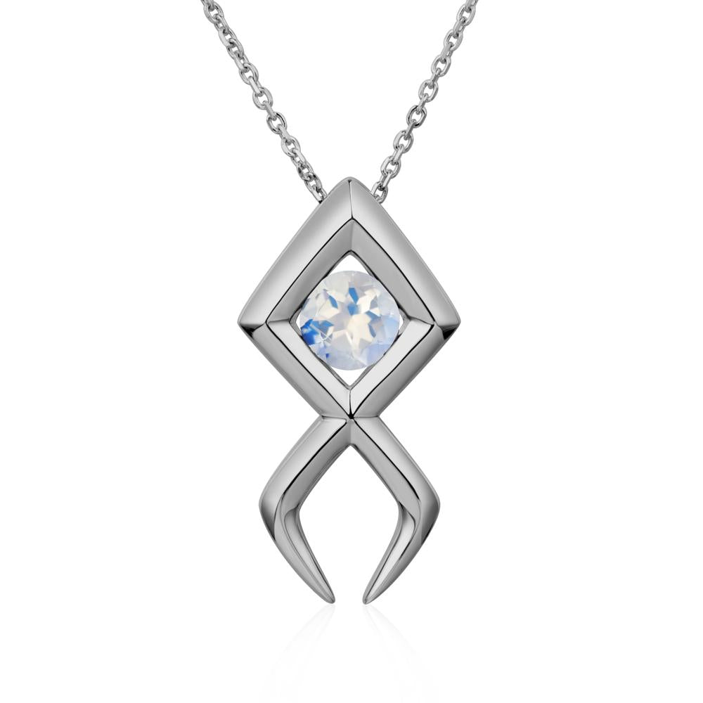 Jesus Fish Moonstone Necklace - LUO Jewelry #metal_platinum